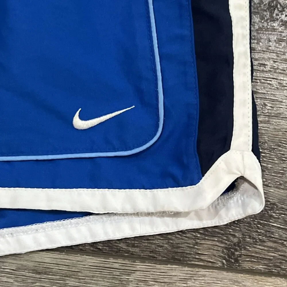 Vintage Y2K Nike Gray Tag Blue Stripe Board Shorts Swim Trunks Drawstring Men XL